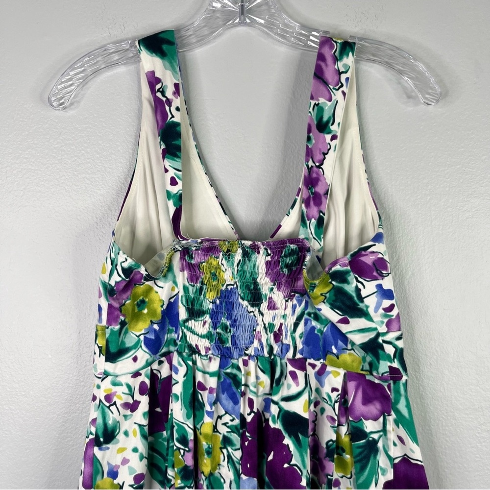 Maurices Dress Women’s 9/10 Purple Blue Floral Sleeveless V Neck Mini Summer - Picture 9 of 13
